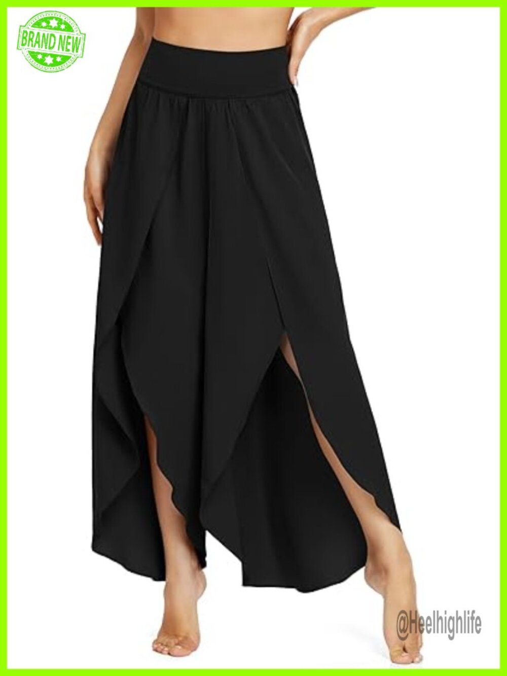 Women's Wide Leg Palazzo Pants with Built-in Shorts, High Waisted, Hidden Pocket